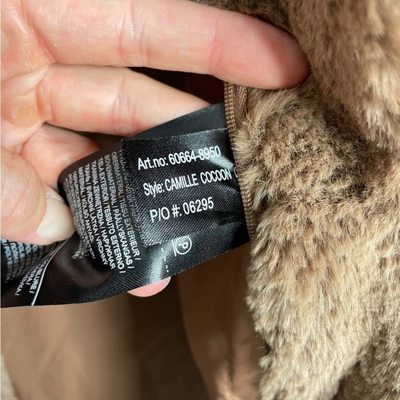 Stand Studio | Camille Cocoon Faux Fur Coat Tan 34/US 2 - Picture 6 of 16